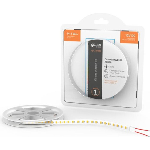 Светодиодная лента GAUSS Basic BT08472Вт 5м