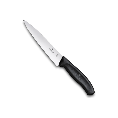 Нож кухонный Victorinox Swiss Classic 6.8003.19G стальной разделочный лезв.190мм прямая заточка черный подар.коробка