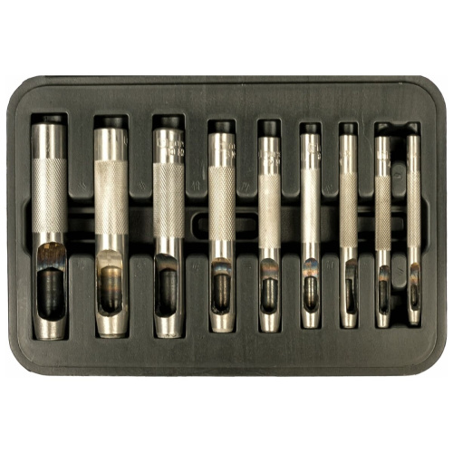 Пробойники круглых отверстий Topex 03A490 диапазон 3-12 мм/легированная сталь/коробочка/9 шт