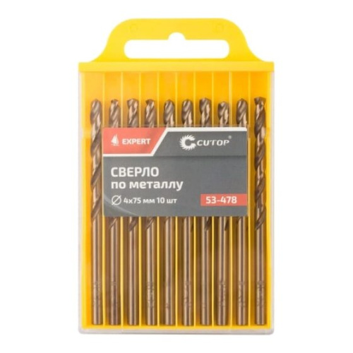 Сверло Cutop Expert 53-478 4*75 по металлу 10 шт