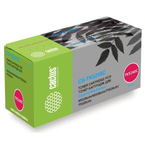 Картридж лазерный Cactus CS-TK5240C-MPS TK-5240C голубой (6000стр) для Kyocera Ecosys M5526cdn/M5526cdw/P5026cdn/P5026cdw