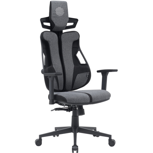 Кресло Cactus CS-CHR-DUO-GYBK серый/черный с подголов. крестов. сталь