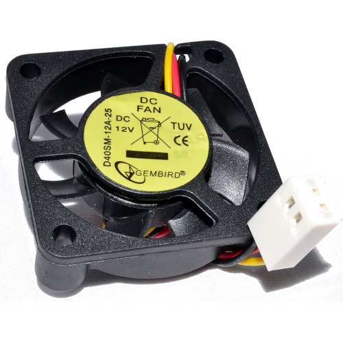 Вентилятор Gembird D40SM-12A 40x40x10, втулка, 3 pin, 7см