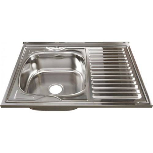 Мойка Mixline 528180 60х80 0,8 левый выпуск 3 1/2 18см с сифоном