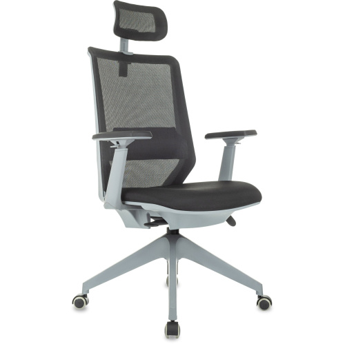 Кресло руководителя Бюрократ MC-G611NL-H (MC-G611NL-H/B/NEO-B) черный Elastic-102 с подголов. крестов.4-луч. пластик пластик серый