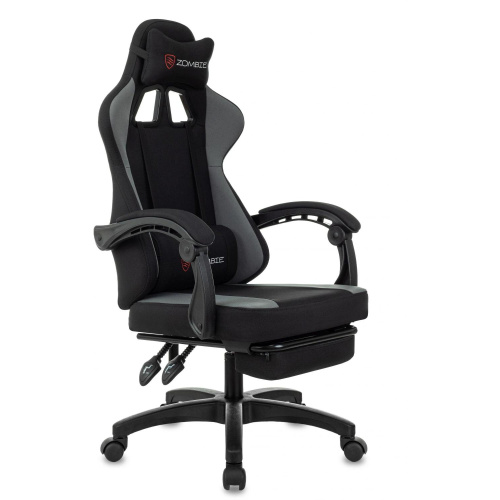 Кресло игровое Zombie Weaver G черный/серый с подголов. крестов. пластик подст.для ног пластик черный