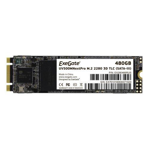 SSD ExeGate EX280466RUS UV500MNextPro 480 Gb M.2 2280 3D TLC SATA-III