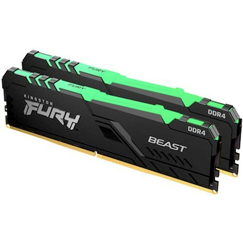 ОЗУ Kingston Fury Beast Black RGB XMP KF432C16BB2AK2/16 16GB DDR4 3200MHz DIMM kit 2x8Gb, CL16, 1.35V 288-pin Non-ECC