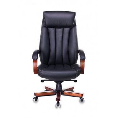Кресло руководителя Бюрократ T-9922Walnut/Black черный кожа крестовина дерево