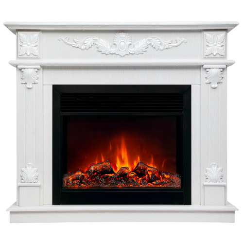 Электрокамин RealFlame Philadelphia 25,5/26 WT белое золото с очагом Moonblaze Black