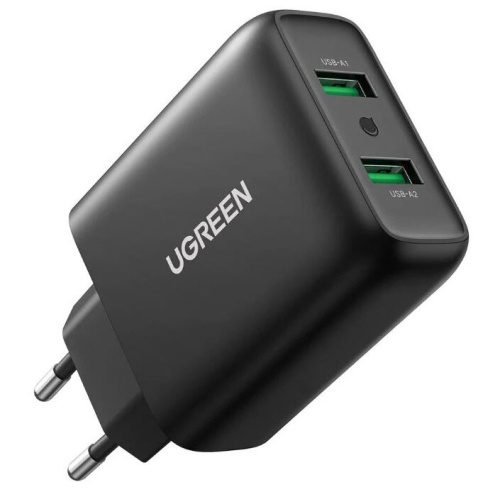 СЗУ UGREEN CD161 (10216) USB-A QC 3.0 36W Fast Charger EU черный