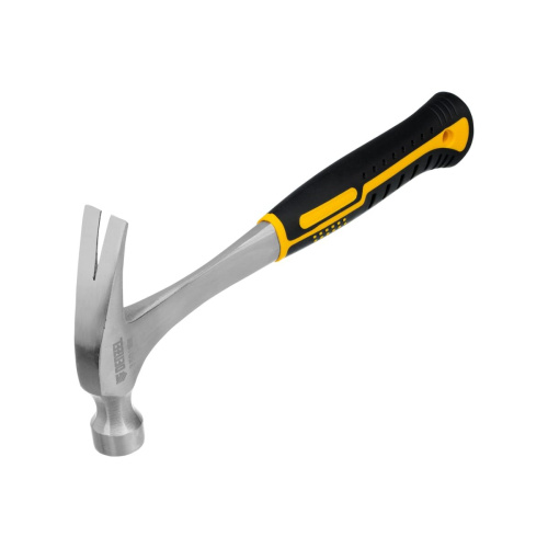 Молоток-гвоздодер Denzel 10422 350г, цельнометаллический, двухкомпонентная рукоятка