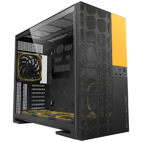 Корпус Geometric Future Model 5 Vent Black Yellow with fans (1AM5VTBY01100) / mid tower, E-ATX / 5x140mm ARGB fans