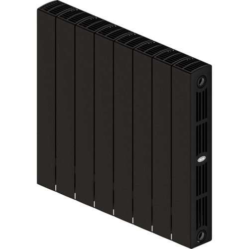 Биметаллический радиатор отопления Rifar Supremo 500 боковое подключение 8 секций антрацит