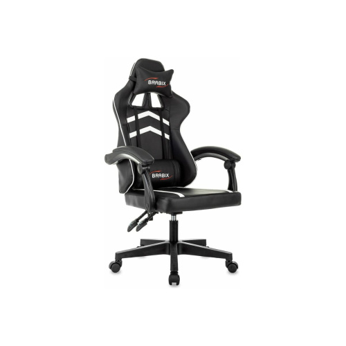 Кресло игровое BRABIX Shooter GM-123 (533191) экокожа, черное/белое