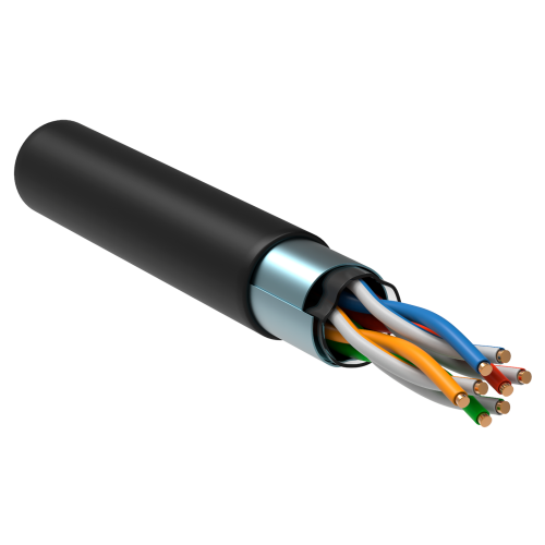Кабель информационный ITK LC3-C5E04-339 F/UTP кат.5E 4х2х24AWG solid LDPE черный (305м)