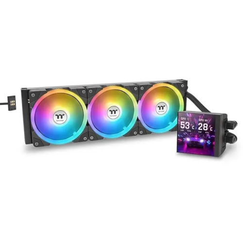 СВО Thermaltake MAGFloe 360 Ultra (cl-w432-pl12sw-a), LCD, 4-pin, ARGB, 120мм, черный, retail