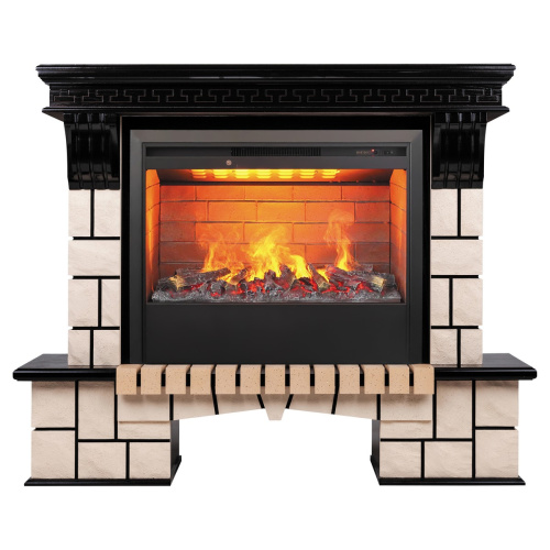 Электрокамин RealFlame Stone 26 AO античный дуб с очагом 3D Helios 26