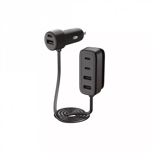 АЗУ TTEC 2CKP06S SmartCharger 6in1 PD 90W Car Fast Charger 3 USB-C + 3 USB-A Black