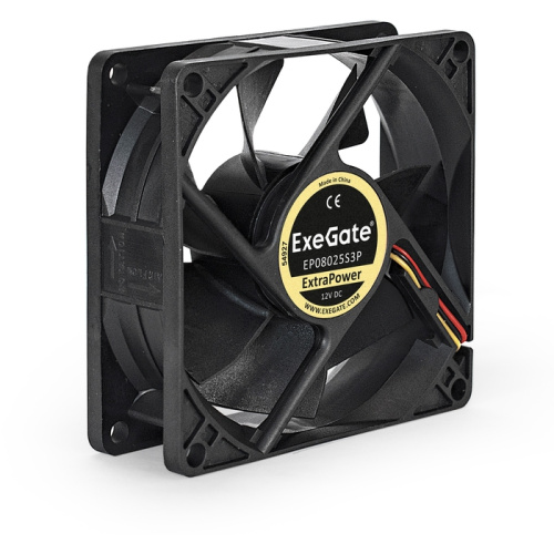 Вентилятор Exegate Mirage-S EX166174RUS 80x80x25 подшипник скольжения, 2000 RPM, 23dB, 3pin