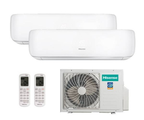 Мульти сплит-система на 2 комнаты 25+25 м2 Hisense AMW2-14U4RGC/2*AMS-09UW4RVETG00 Premium Design Super DC Inverter