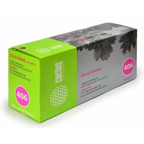 Тонер-картридж Cactus CS-CLT-M406S для принтеров Samsung CLP-360/365/CLX-3300/3305 magenta