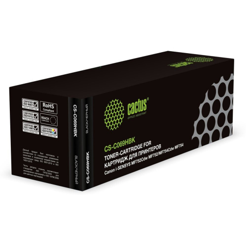 Картридж лазерный Cactus CS-C069HBK 069H черный 7600стр для Canon i-SENSYS MF752Cdw MF752/MF754Cdw MF754