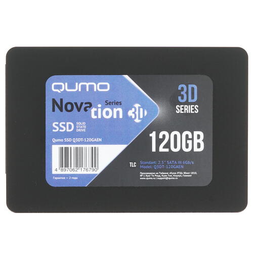 SSD QUMO Novation Q3DT-120GSCY 120GB TLC 3D 2.5' 550/450 MB/s, SM2258XT