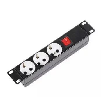 Блок распределения питания ЦМО БР-3П-10-9005 гор.размещ. 3xSchuko базовые 10A без вилки