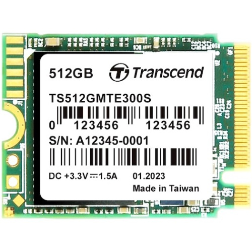 SSD Transcend MTE300S TS512GMTE300S, 512GB, 3D TLC NAND, M.2 2230 ,PCI-E 4x R/W - 2000/1100 MB/s