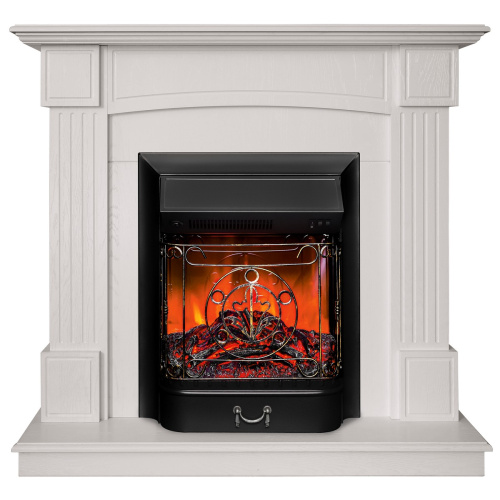 Электрокамин RealFlame Andrea WT фактурный белый с очагом Majestic Lux Black