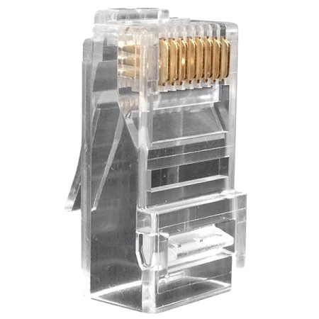 Коннектор Hyperline PLUG-8P8C-UV-C6-100 RJ-45 8P8C категория 6, вставка, 100 шт.