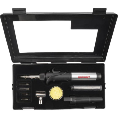 Паяльник газовый Rexant 12-0505 с пьезоподжигом/17 мл/11 предметов