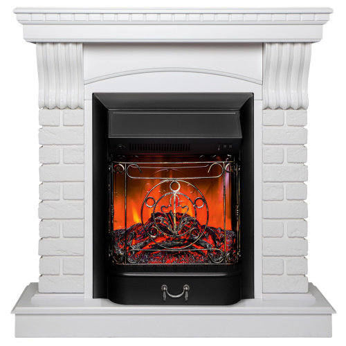 Электрокамин RealFlame Jazz WT белый с очагом Majestic Lux Black