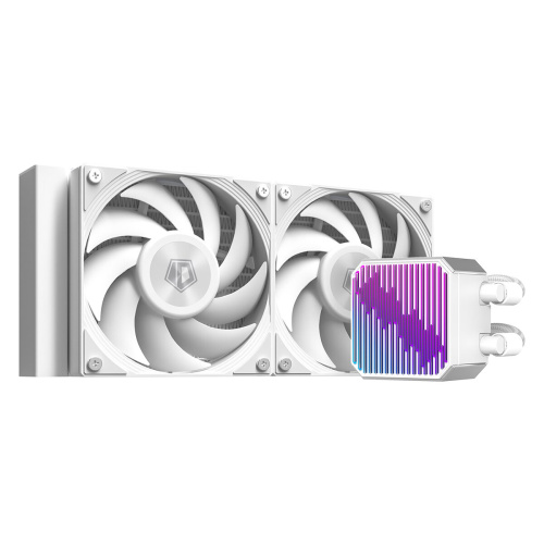 СВО ID-COOLING DX240 Max White LGA1700/1200/115X/AM4/AM5 (TDP 350W, ARGB Pump, PWM, Dual Fan 120mm, белый) RET