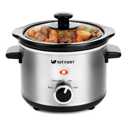 Медленноварка Kitfort КТ-205 серебристый/черный Медленноварка Kitfort КТ-205 серебристый/черный