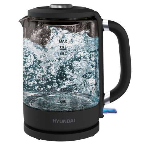 Электрочайник Hyundai HYK-G3402 серый/серебристый