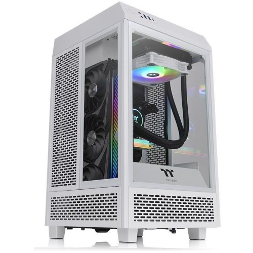 Корпус Thermaltake The Tower 100 CA-1R3-00S6WN-00 белый без БП miniITX 1x120mm 3x140mm 2xUSB3.0 audio bott PSU