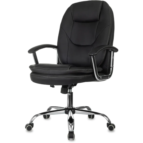 Кресло руководителя Бюрократ CH-868SL черный эко кожа крестов. металл хром