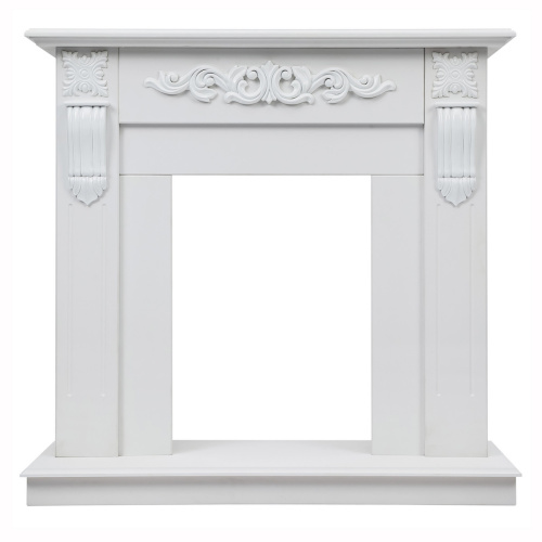 Портал каминный из МДФ RealFlame Dominica белый матовый, под очаги (Majestic, Fobos, Eugene, 3D Olympic, 3D Oregan)