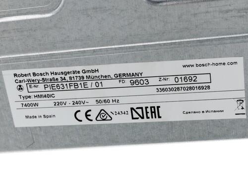 Индукционная варочная поверхность Bosch Serie 6 PIE631FB1E