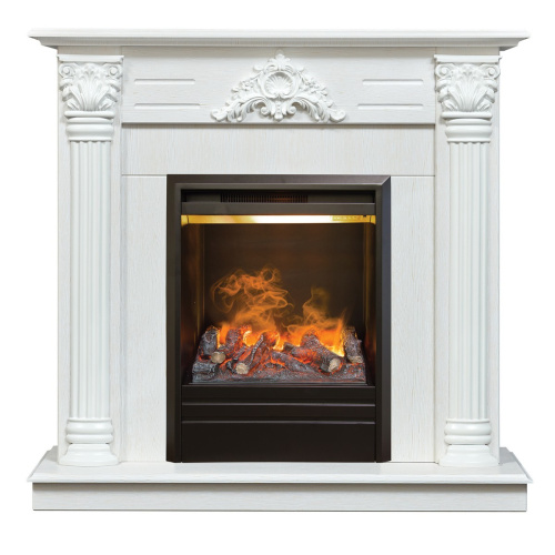 Электрокамин RealFlame Stefania WT белое золото с очагом 3D Olympic