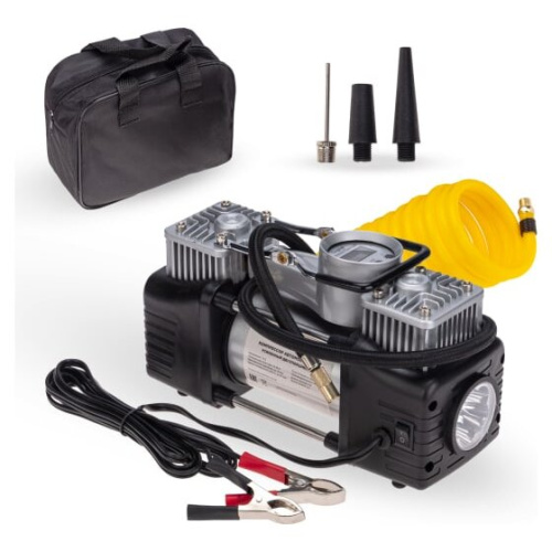 Компрессор автомобильный Rexant 80-0522 усиленный двухпоршневой