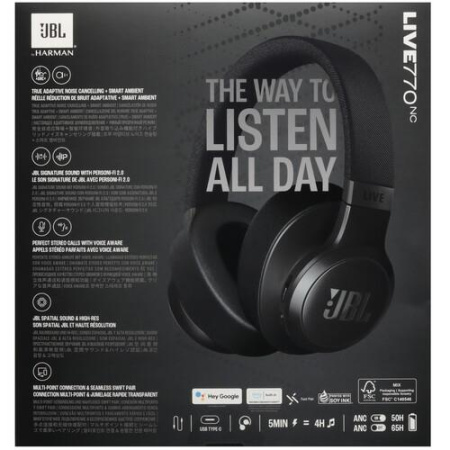 Беспроводные/проводные наушники JBL Live 770NC черный