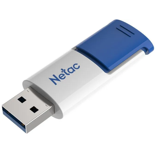 USB-флешка Netac U182 (NT03U182N-512G-30BL) 512Gb, USB3.0, сдвижной корпус, пластиковая бело-синяя