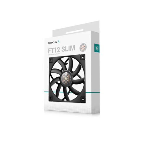 Вентилятор DEEPCOOL FT12 Slim 120x120x15мм (White LED, черный, 500-1850об/мин) Color Box