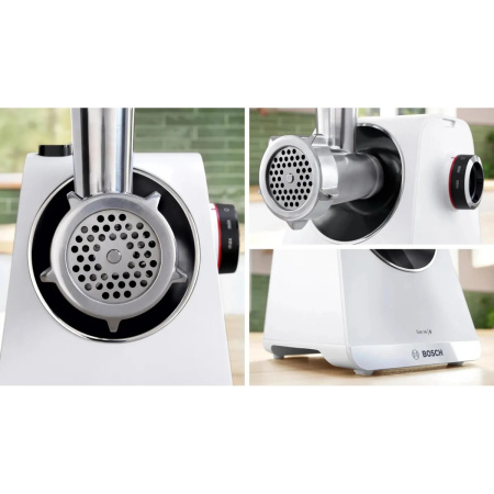 Мясорубка Bosch MFWS609W белый/черный