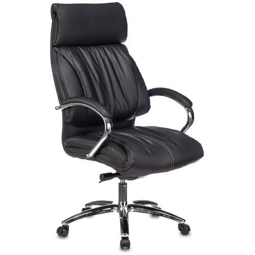 Кресло руководителя Бюрократ T-9904NSL черный (T-9904NSL/Black) кожа крестов. металл хром