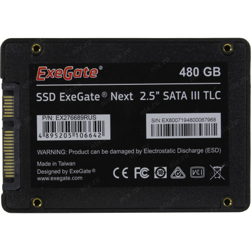 SSD ExeGate EX276689RUS A400Next 2.5" 480 GB SATA-III 3D TLС