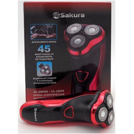 Электробритва SAKURA SA-5409R красно-черный